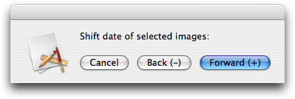 iPhoto Time Shifter Dialog
